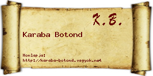 Karaba Botond névjegykártya